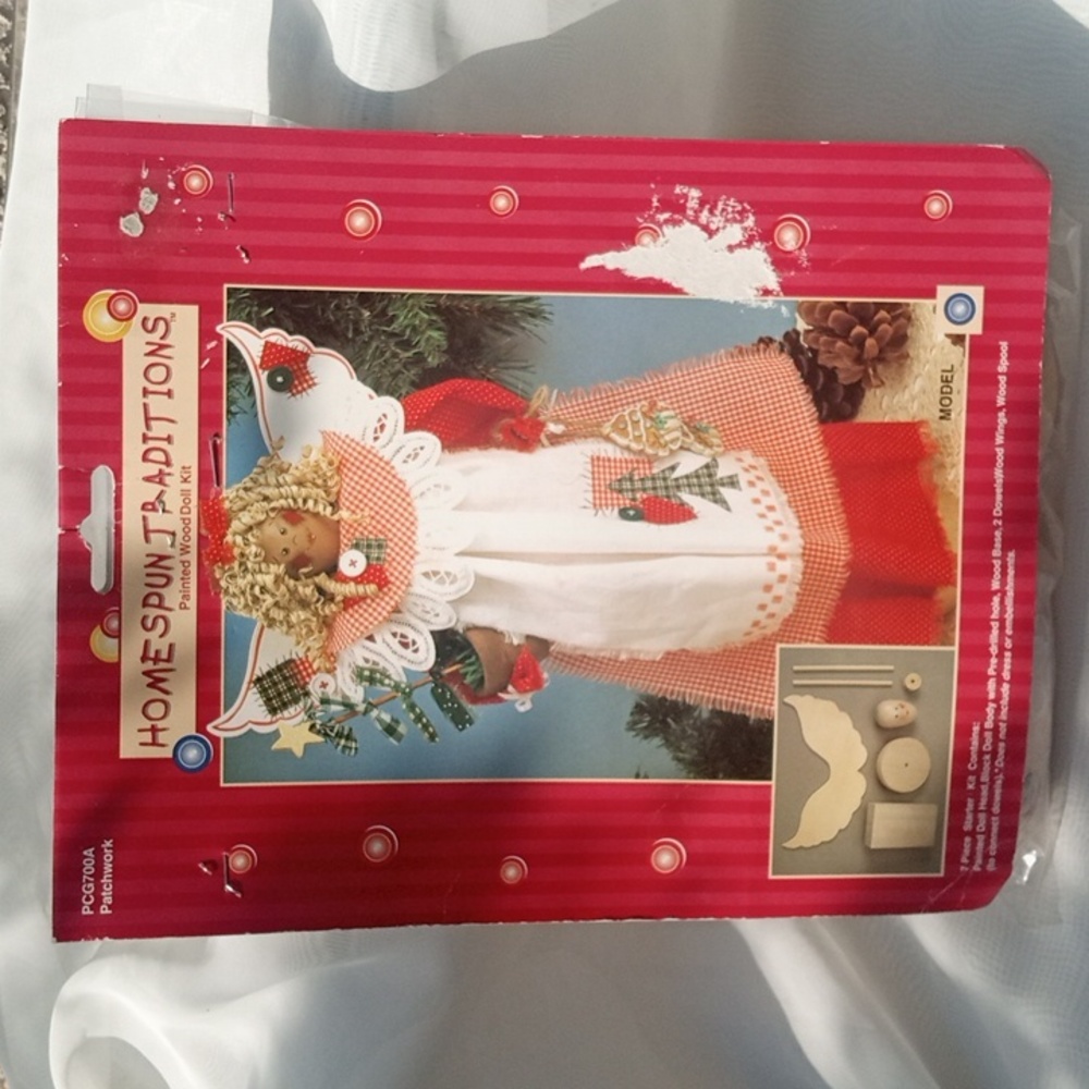 Vintage Homespun Traditions Wood Angel Doll Craft Kit Xmas NIP